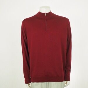 Peter Millar Autumn Crest Golf Sweater Mens Sz XL Red The Broadmoor Wool Blend